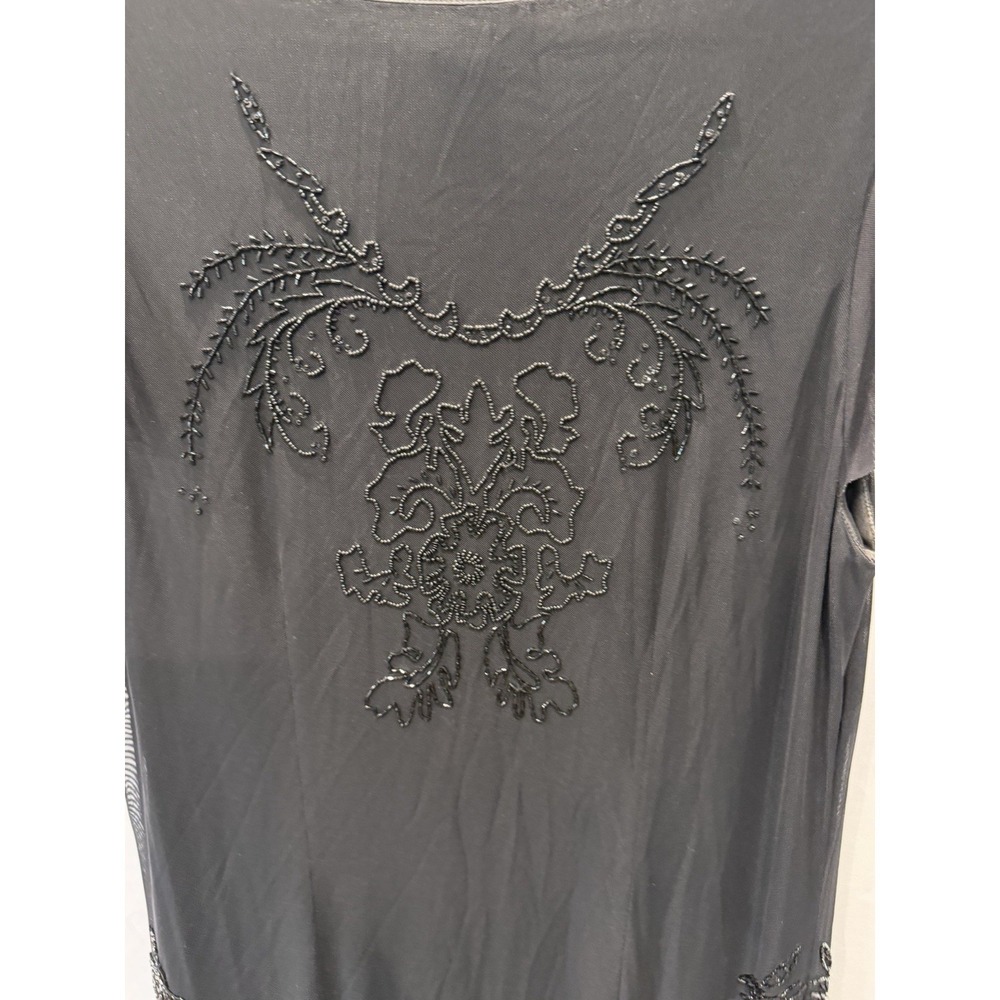 Lane Bryant Vintage Style Black Beaded Flapper Dress Great Gatsby/cocktail Sz16 - Picture 9 of 11